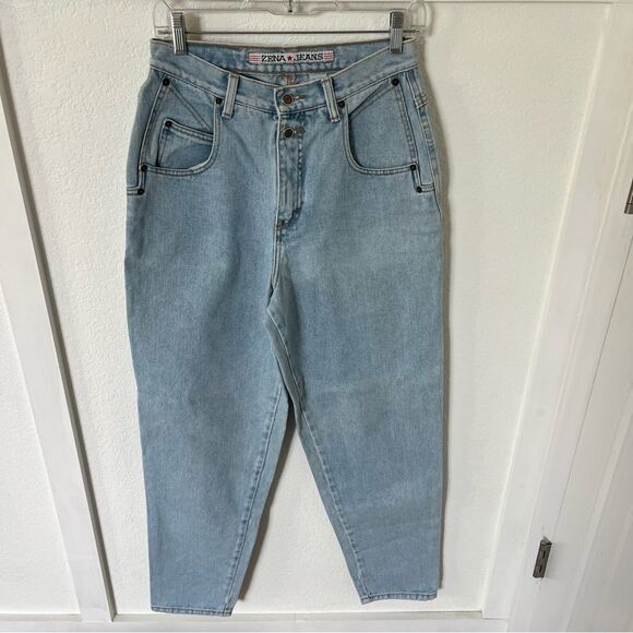 Vintage Zena Women's 12 High-waisted Denim Jeans - Picture 1 of 8